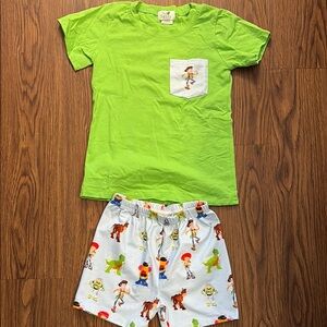 Green matching set with  Toy Story Print